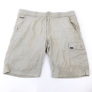 VANS Cargo Beige Khaki Plaid Shorts Pants Men 34